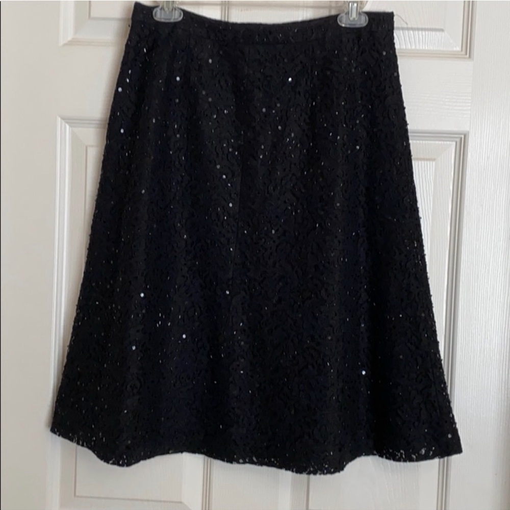 Michael Kors Black Sequin A-Line Skirt